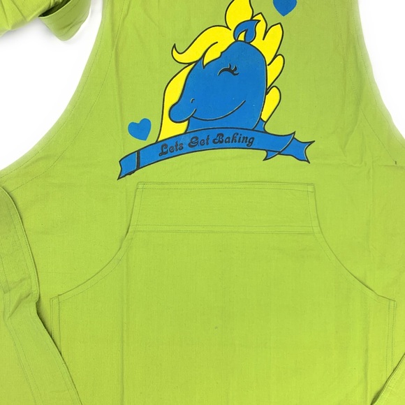 Green cotton bib apron and chef cap set - Picture 4 of 7